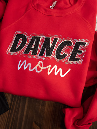 Dance Mom Red Rhinestone Crewneck Sweatshirt