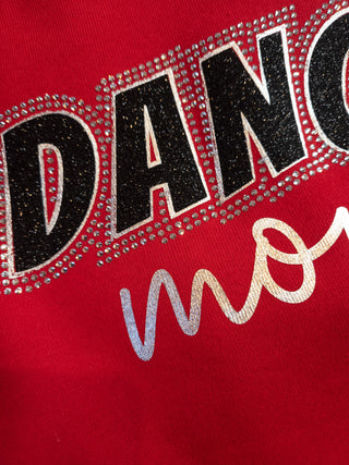 Dance Mom Red Rhinestone Crewneck Sweatshirt