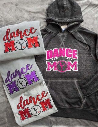 Dance Mom Smoke Colorblast Crewneck Sweatshirt - Red Sparkle