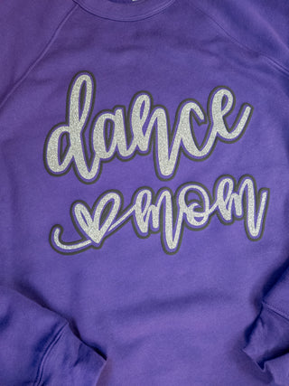 Dance Mom Sparkle and Puff Purple Crewneck Sweatshirt