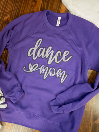 Dance Mom Sparkle and Puff Purple Crewneck Sweatshirt