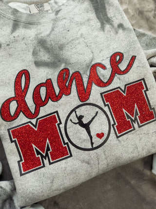 Dance Mom Smoke Colorblast Crewneck Sweatshirt - Red Sparkle