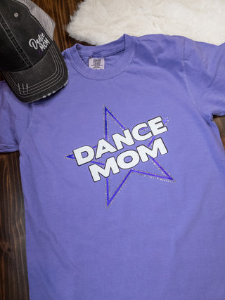 Dance Mom Rhinestone Violet Dyed Tee