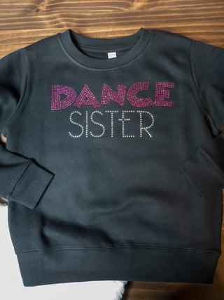 Dance Sister Rhinestone Youth Crewneck Sweatshirt