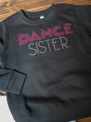Dance Sister Rhinestone Youth Crewneck Sweatshirt