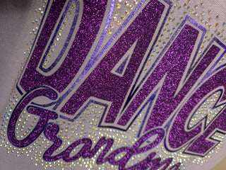 Dance Grandma Rhinestone Orchid Half Zip Pullover - Ladies Fit