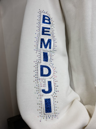 Bemidji Dance Mom Rhinestone Bleached Linen Half Zip Pullover - Ladies Fit