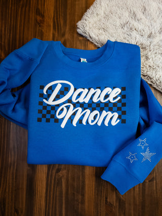 Dance Mom Puff And Rhinestone Blue Plush Crewneck Sweatshirt