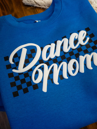 Dance Mom Puff And Rhinestone Blue Plush Crewneck Sweatshirt