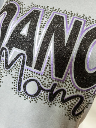 New Ulm Dance Mom Rhinestone Granite Dyed Tee With Rhinestone Sleeves