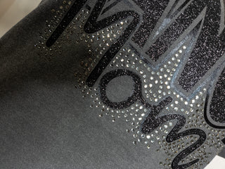 Dance Mom Rhinestone Pepper Dyed Tee With Rhinestone Sleeves