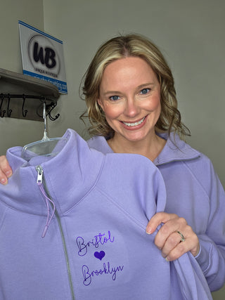 Dance Mom Rhinestone Orchid Half Zip Pullover - Ladies Fit