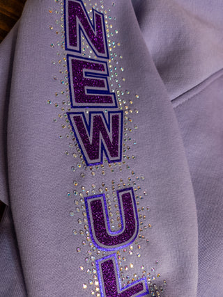 New Ulm Dance Mom Rhinestone Orchid Half Zip Pullover - Ladies Fit