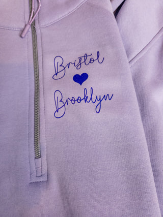 Dance Mom Rhinestone Orchid Half Zip Pullover - Ladies Fit