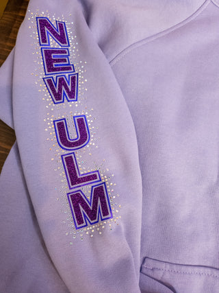 New Ulm Dance Mom Rhinestone Orchid Half Zip Pullover - Ladies Fit