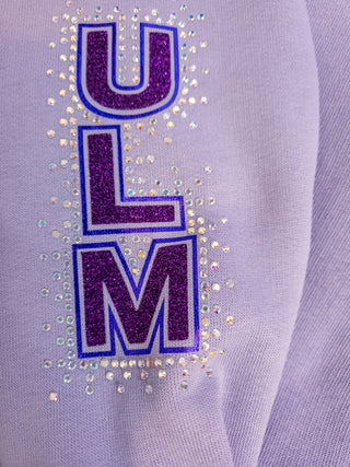New Ulm Dance Mom Rhinestone Orchid Half Zip Pullover - Ladies Fit