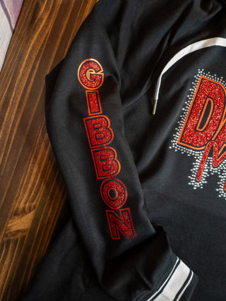 Gibbon Dance Mom Rhinestone Black Cowl Neck