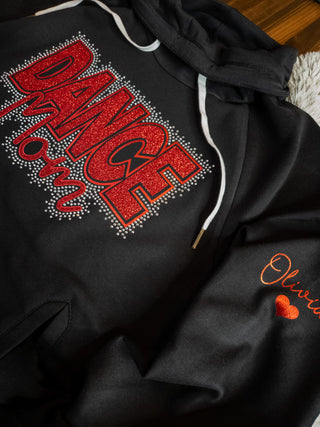 Gibbon Dance Mom Rhinestone Black Cowl Neck