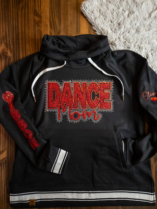 Gibbon Dance Mom Rhinestone Black Cowl Neck