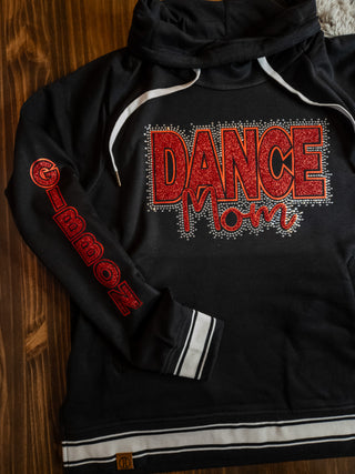 Gibbon Dance Mom Rhinestone Black Cowl Neck