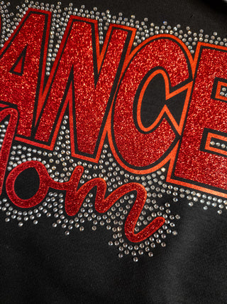 Gibbon Dance Mom Rhinestone Black Cowl Neck