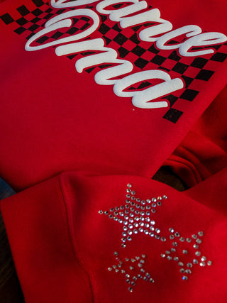 Dance Oma Puff & Rhinestone Red Classic Crewneck Sweatshirt