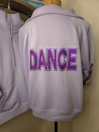 Dance Rhinestone Orchid Half Zip Pullover - Ladies Fit