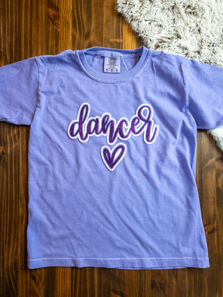 Dancer Sparkle And Puff Violet Dyed Tee