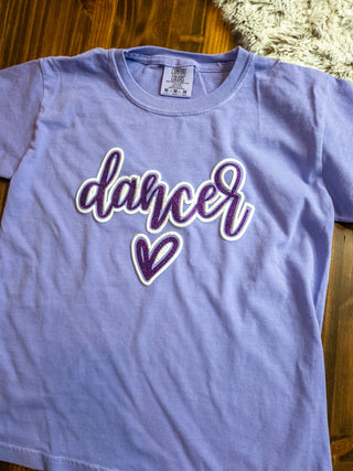 Dancer Sparkle And Puff Violet Dyed Tee