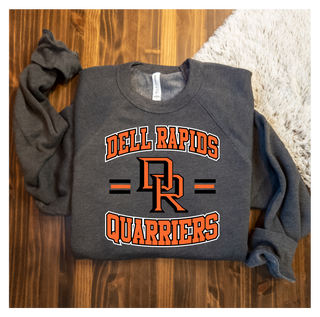 Dell Rapids Quarriers Distressed Dark Heather Gray Crewneck Sweatshirt