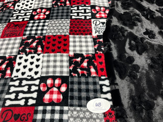 Red & Black Dogs Are My Favorite People Blanket w/Choice of Color of Embossed Paw & Size