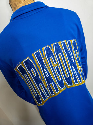 Dragons Rhinestone Full Zip Blue Jacket