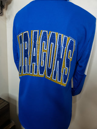 Dragons Rhinestone Full Zip Blue Jacket