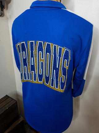 Dragons Rhinestone Full Zip Blue Jacket