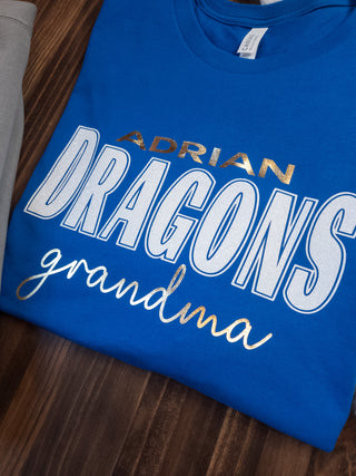 Adrian Dragons Grandma Blue Tee