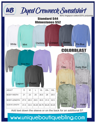 Quarriers Rhinestone Dyed Crewneck Sweatshirt