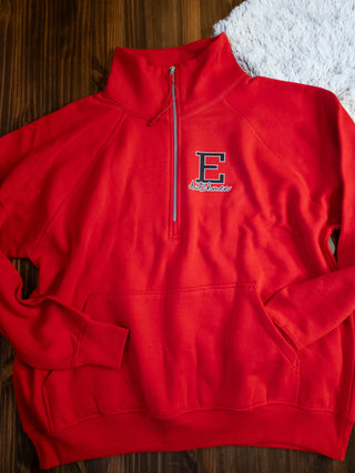 E Dutchmen Red Half Zip Pullover - Ladies Fit