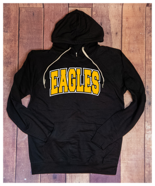 Eagles Black Double Lace Sweatshirt - Gold Print