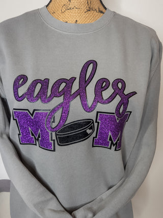 Eagles Hockey Mom Dyed Crewneck Sweatshirt