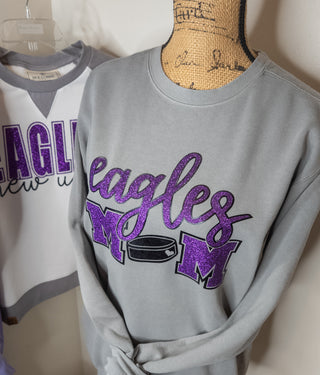 Eagles Hockey Mom Dyed Crewneck Sweatshirt