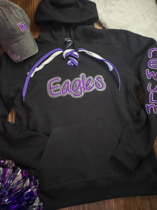 Eagles New Ulm Rhinestone Lace-Up Hoodie