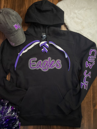 Eagles New Ulm Rhinestone Lace-Up Hoodie