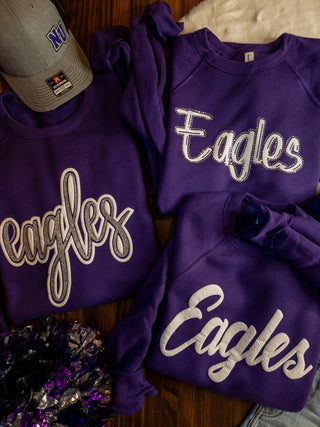 Eagles Rhinestone Purple Crewneck Sweatshirt