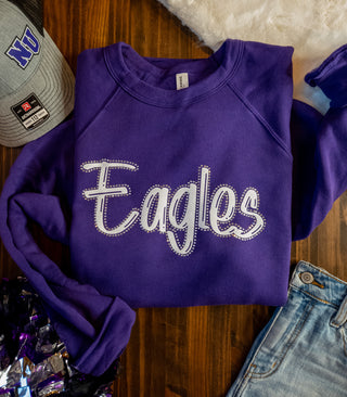 Eagles Rhinestone Purple Crewneck Sweatshirt