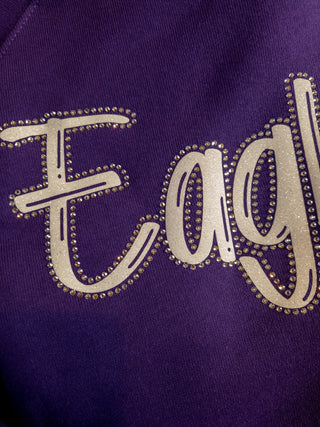 Eagles Rhinestone Purple Crewneck Sweatshirt
