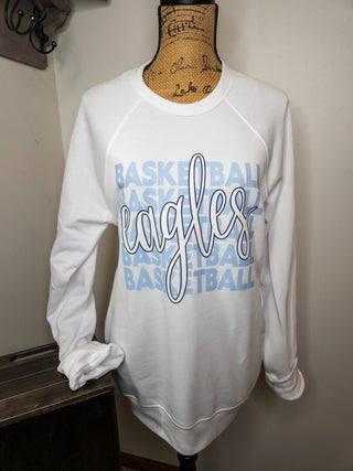 Eagles Basketball White Crewneck Sweatshirt