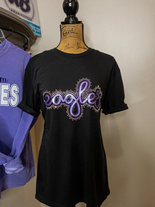 Eagles Rhinestone Black Tee