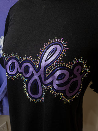 Eagles Rhinestone Black Tee