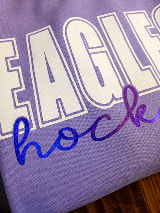 Eagles Hockey Dyed Violet Crewneck Sweatshirt