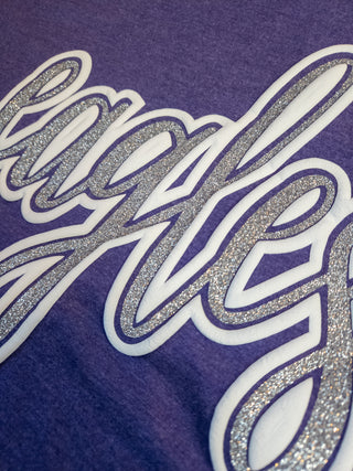 Eagles Puff and Sparkle Heather Purple Tee